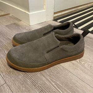 The North Face Suede Leather Moss Green Mens Loafer Slip On Shoe Size 13 Rare